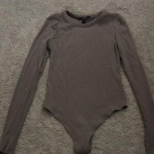 Forever 21 Ribbed Gray Top